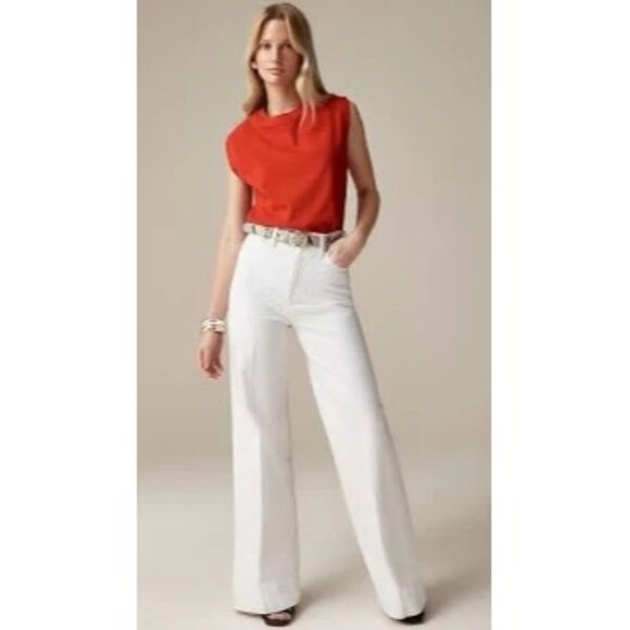 J. Crew Denim - J. Crew Women's Five Pocket Wide Leg Trouser White Size 29 NWT